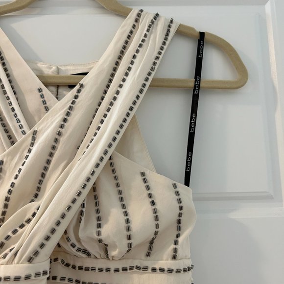 bebe Sleeveless Beaded Wrap Top - Picture 8 of 12